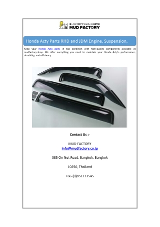 Honda Acty Parts RHD and JDM Engine, Suspension, and Body Upgrades