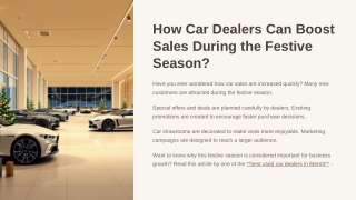 How Car Dealers Can Boost Sales During the Festive Season?