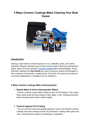 5 Ways Ceramic Coatings Make Cleaning Your Boat Easier