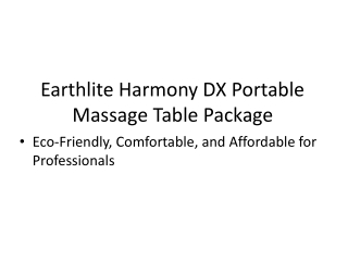 Earthlite Harmony DX Portable Massage Table Package