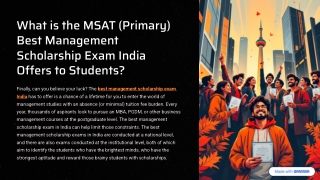 Best Management  Scholarship Exam India  Offers to Students