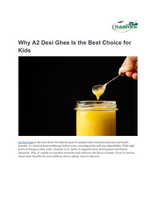 Why A2 Desi Ghee Is the Best Choice for Kids