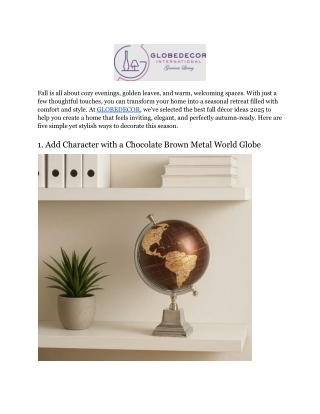 Cozy & Stylish Fall Home Décor Ideas 2025 | GLOBEDECOR Inspiration