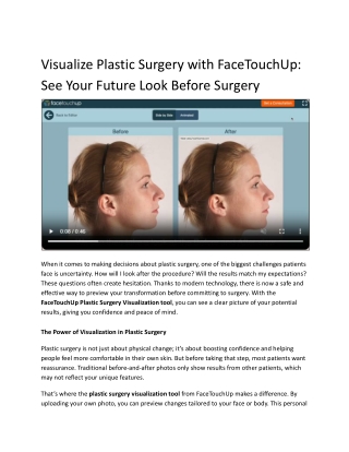 Visualize Plastic Surgery with FaceTouchUp_ See Your Future Look Before Surgery