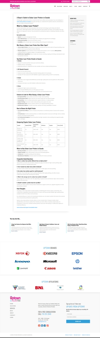A Buyer’s Guide to Colour Laser Printers in Canada