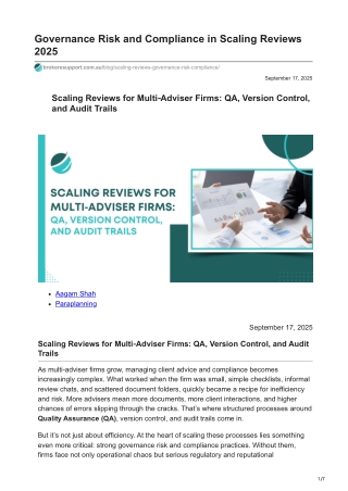 Scaling Reviews 2025: Governance, Risk & Compliance Guide