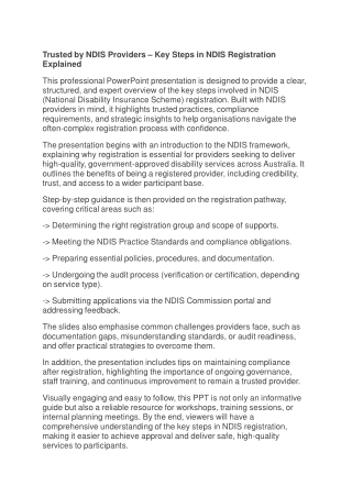 Trusted by NDIS Providers – Key Steps in NDIS Registration           Explained