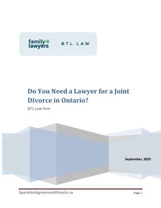 Do You Need a Lawyer for a Joint Divorce in Ontario?