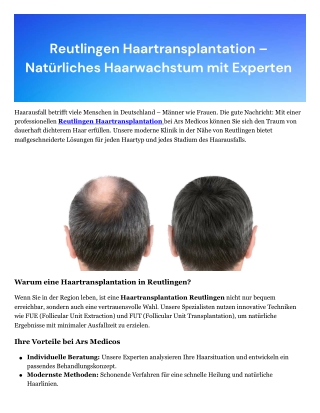 reutlingen haartransplantation