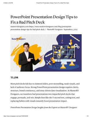 PowerPoint Presentation Design Tips to Fix a Bad Pitch Deck