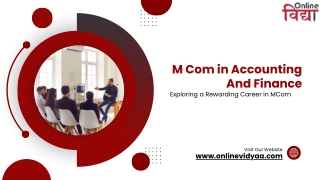 M Com in Accounting And Finance