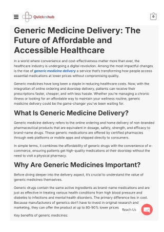 Generic Medicine Delivery