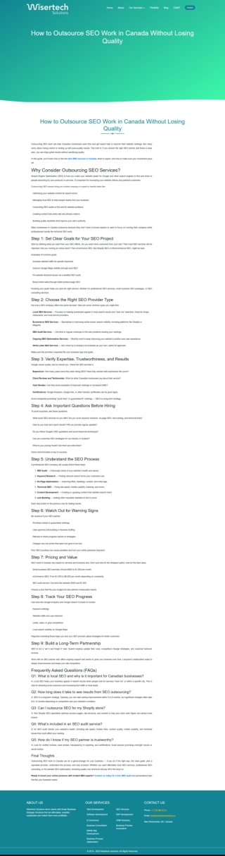 How to Outsource SEO Work in Canada Without Losing Quality