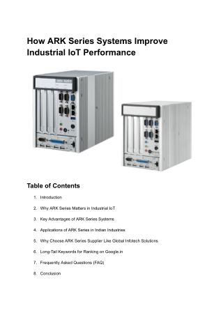 How ARK Series Systems Improve Industrial IoT Performance