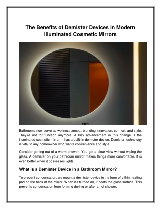 The Benefits of Demister Devices in Modern Illuminated Cosmetic Mirrors