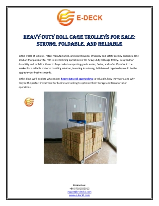 Heavy-Duty Roll Cage Trolleys for Sale Strong, Foldable, and Reliable