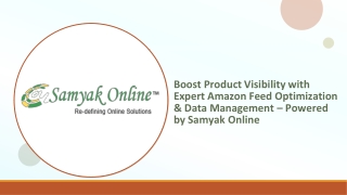 Boost Product Visibility with Expert Amazon Feed Optimization & Data Management