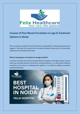 Causes of Poor Blood Circulation in Legs & Treatment Options in Noida
