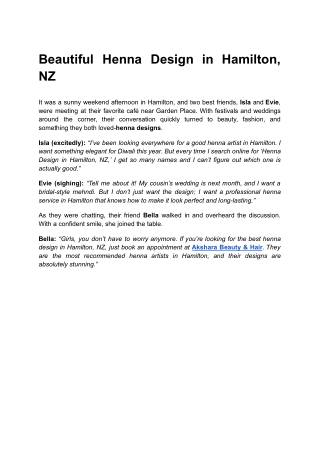 Beautiful Henna Design in Hamilton, NZ