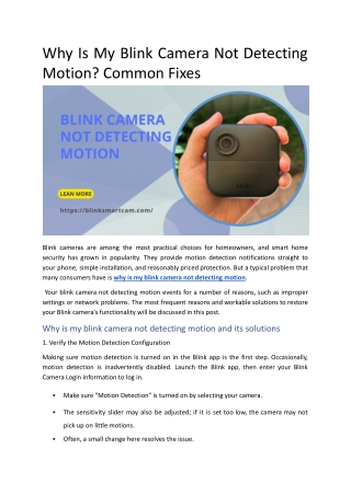 Why Is My Blink Camera Not Detecting Motion_ Common Fixes.docx
