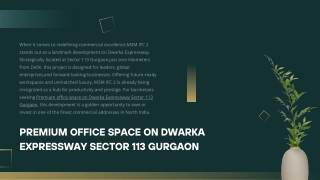 Premium office space on Dwarka Expressway Sector 113 Gurgaon
