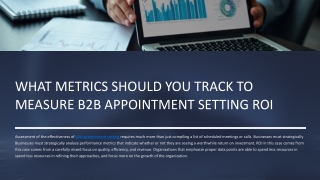 What Metrics Should You Track to Measure B2B Appointment Setting ROI