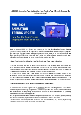 Mid-2025 Animation Trends Update How Are the Top 5 Trends Shaping the Industry So Far