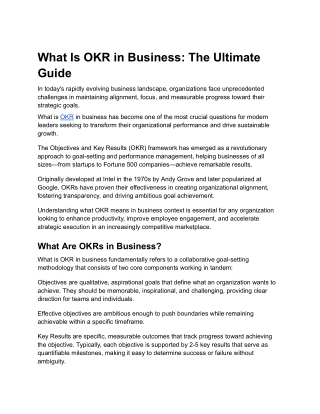 What Is OKR in Business_ The Ultimate Guide