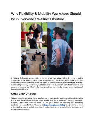 Why Flexibility & Mobility Workshops Should Be in Everyone’s Wellness Routine