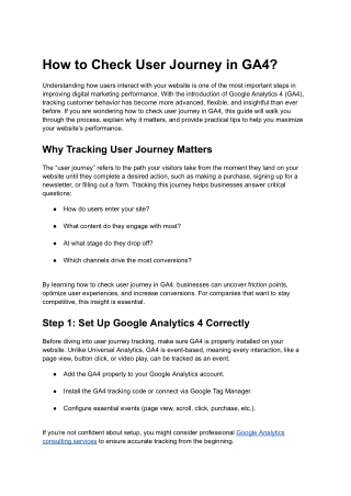 How to Check User Journey in GA4_