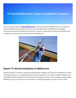 tv aerial melbourne