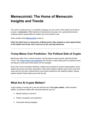 Memecoinist: The Future of Memes, Markets, and Money