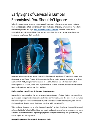 Early Signs of Cervical