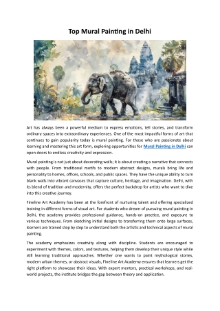 Top Mural Painting in Delhi