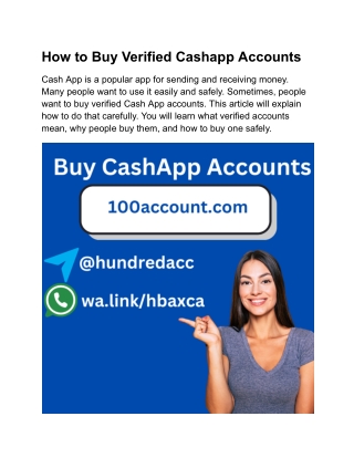 Best site to buy Verified Cashapp Account