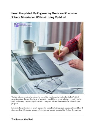 How I Completed My Engineering Thesis and Computer Science Dissertation Without Losing My Mind