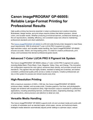 Canon imagePROGRAF GP-6600S