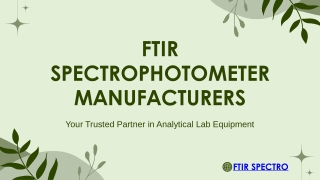 FTIR Spectrophotometer Manufacturers in India