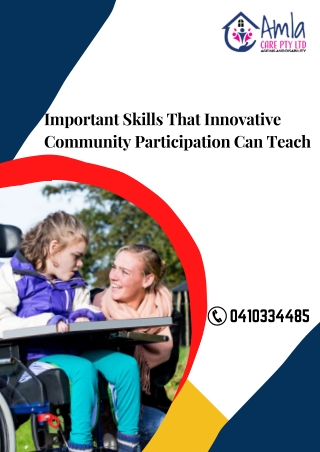 Important Skills That Innovative Community Participation Can Teach