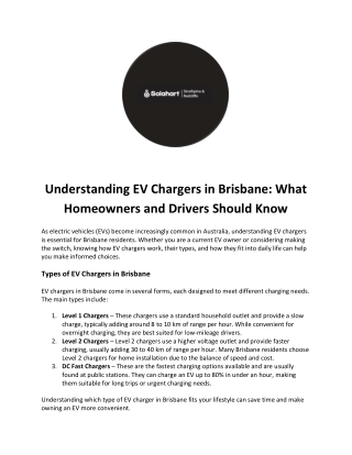 Understanding EV Chargers in Brisbane: What Homeowners and Drivers Should Know