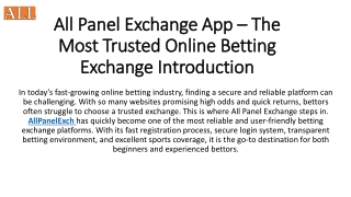 All Panel Exchange App – pdf