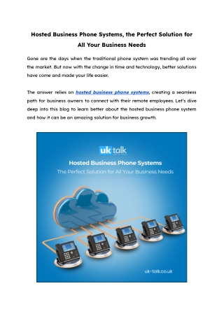 Enhance Your Business Communications with Hosted Business Phone Systems