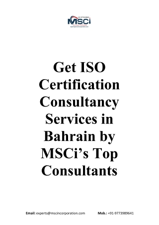 Get ISO Certification Consultancy Services in Bahrain