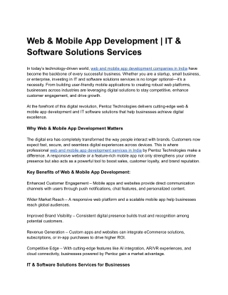 Web & Mobile App Development _ IT & Software Solutions Services