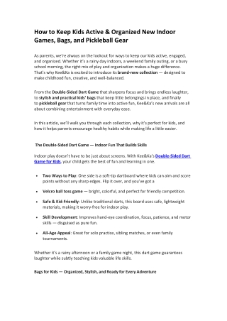 How to Keep Kids Active & Organized New Indoor Games, Bags, and Pickleball Gear