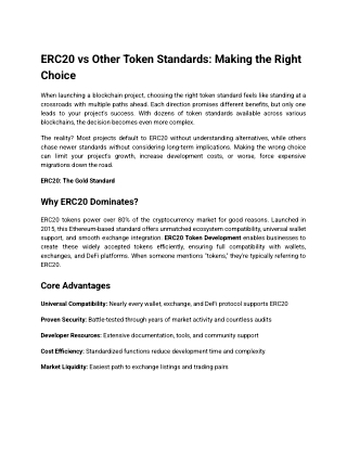 ERC20 vs Other Token Standards_ Making the Right Choice