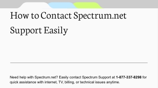 How to Contact Spectrum.net Support Easily
