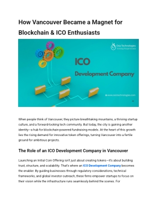 How Vancouver Became a Magnet for Blockchain & ICO Enthusiasts (1)