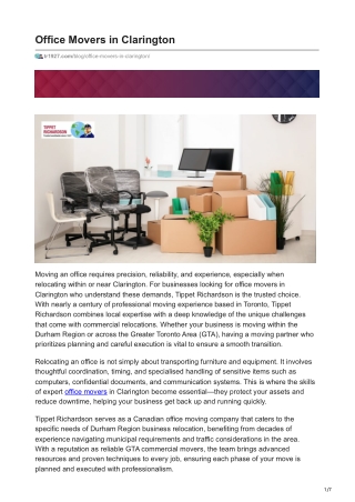 Office Movers in Clarington