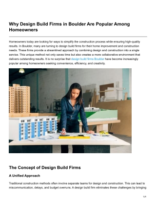 Why Design Build Firms in Boulder Are Popular Among Homeowners